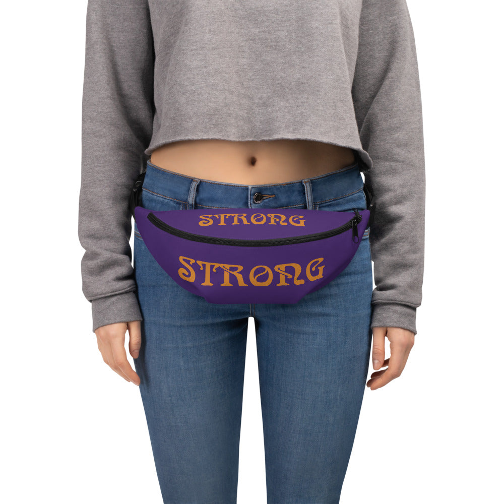 “STRONG”Purple Fanny Pack W/Bronze Font