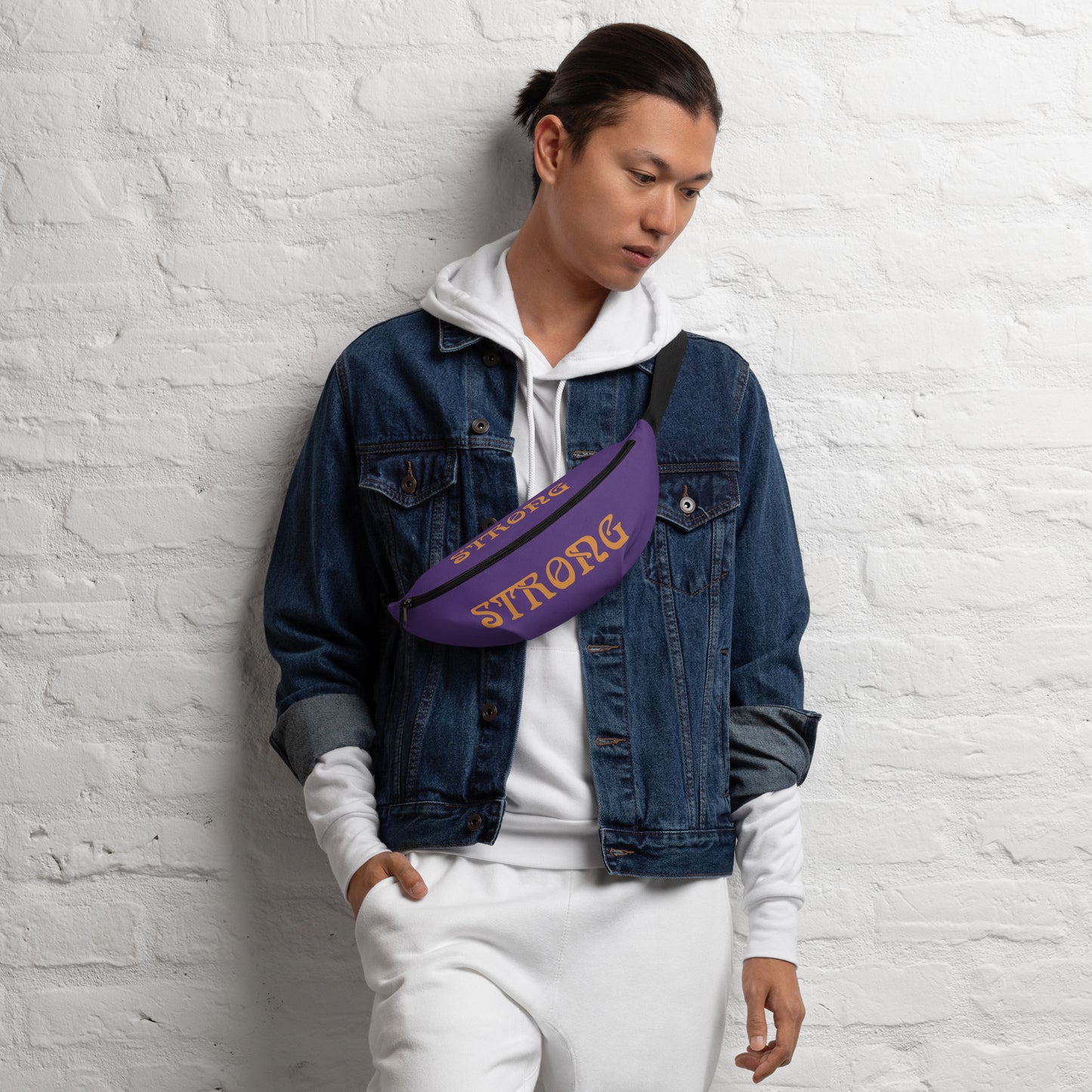 “STRONG”Purple Fanny Pack W/Bronze Font