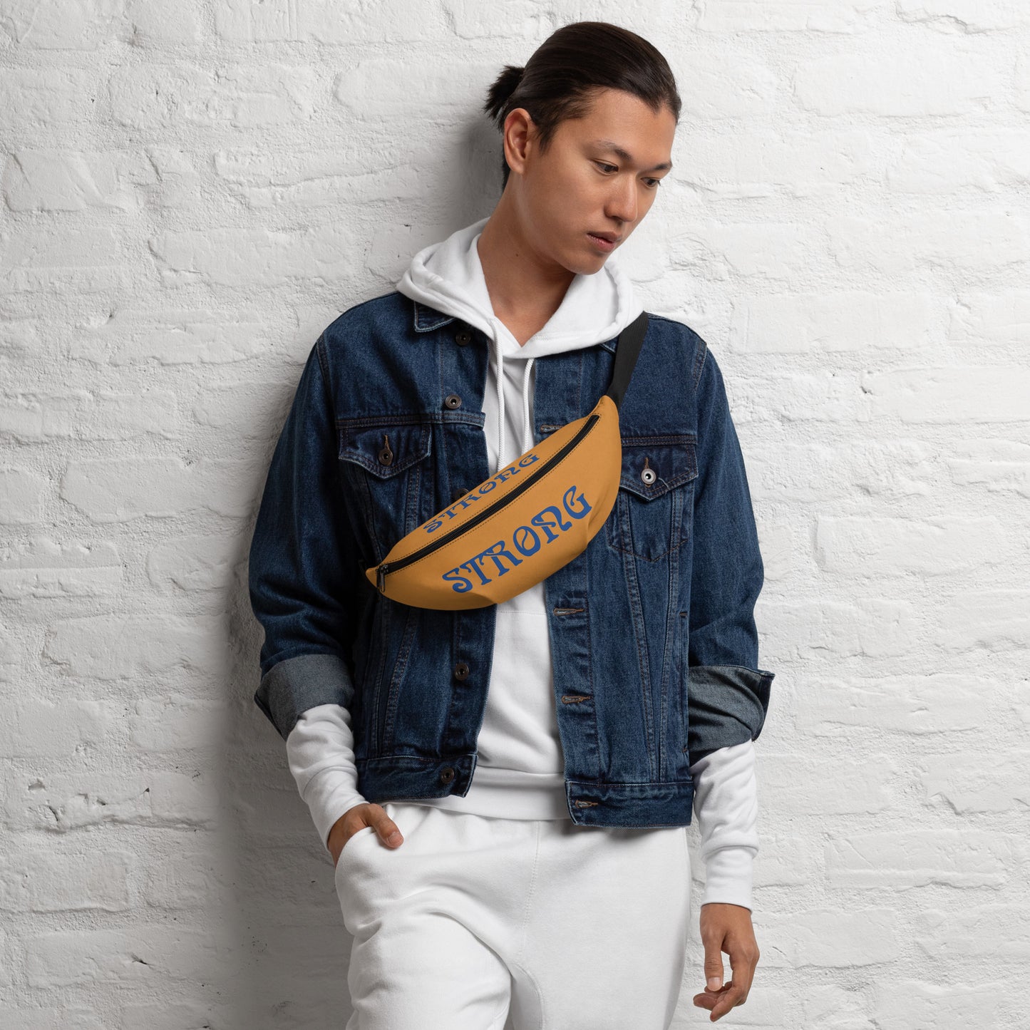 “STRONG”Bronze Fanny Pack W/Blue Font