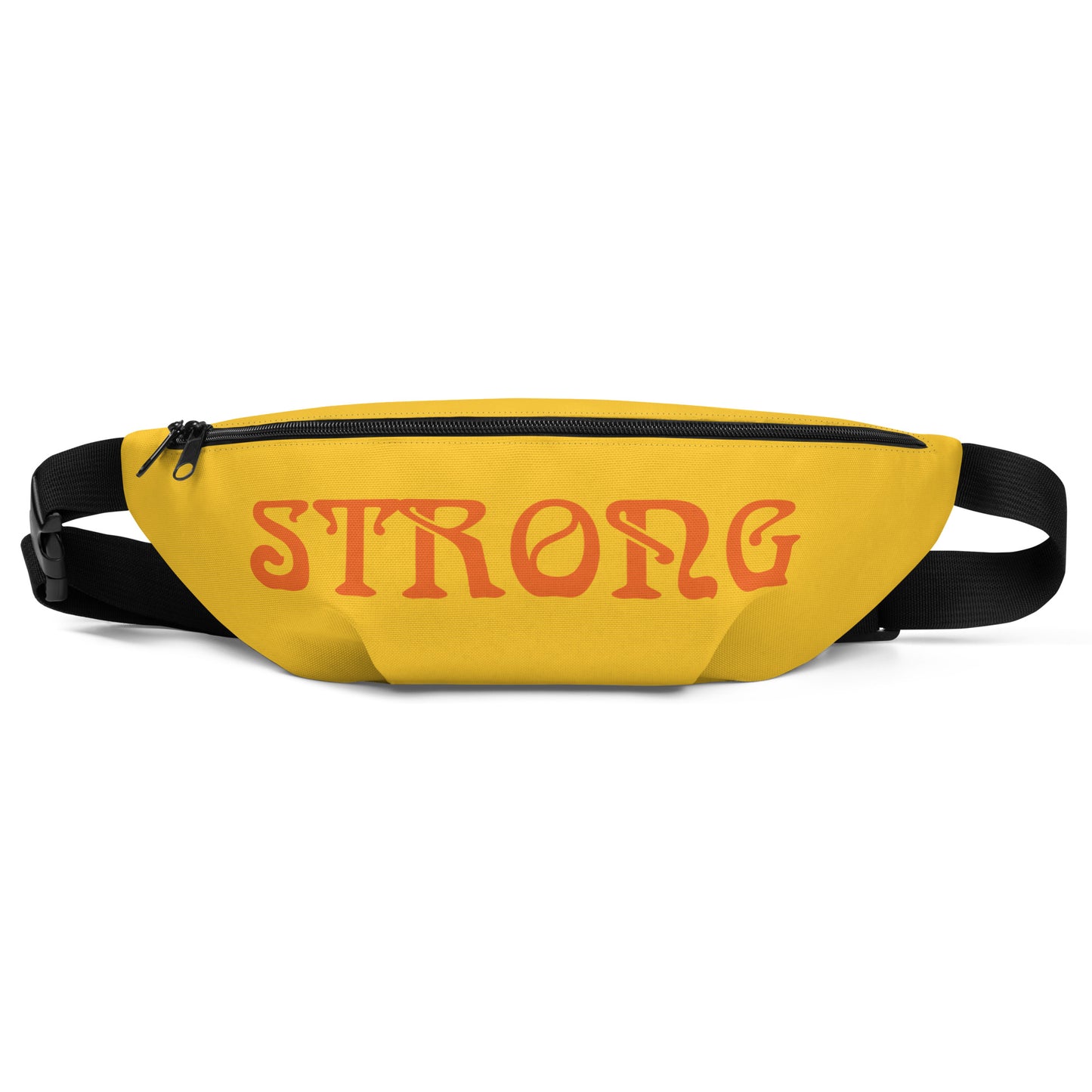 “STRONG”Yellow Fanny Pack W/Orange Font