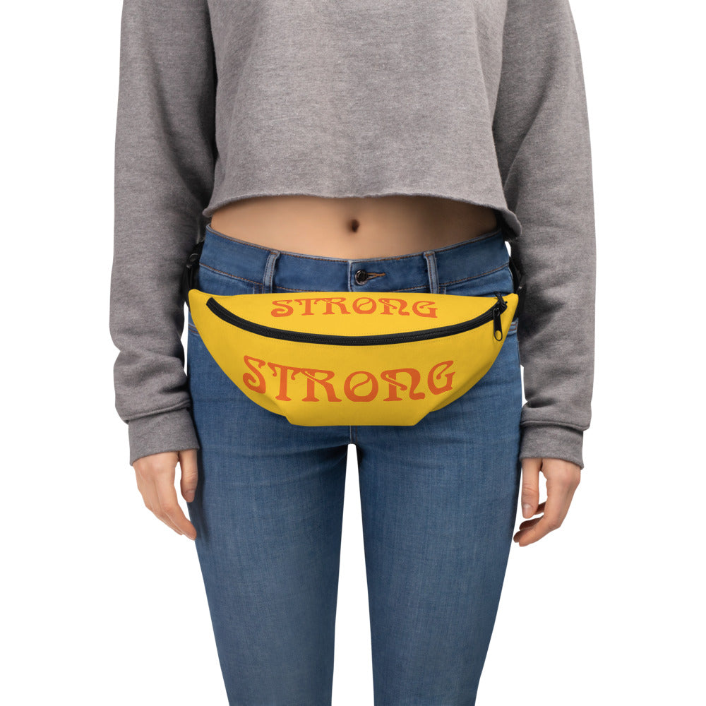 “STRONG”Yellow Fanny Pack W/Orange Font