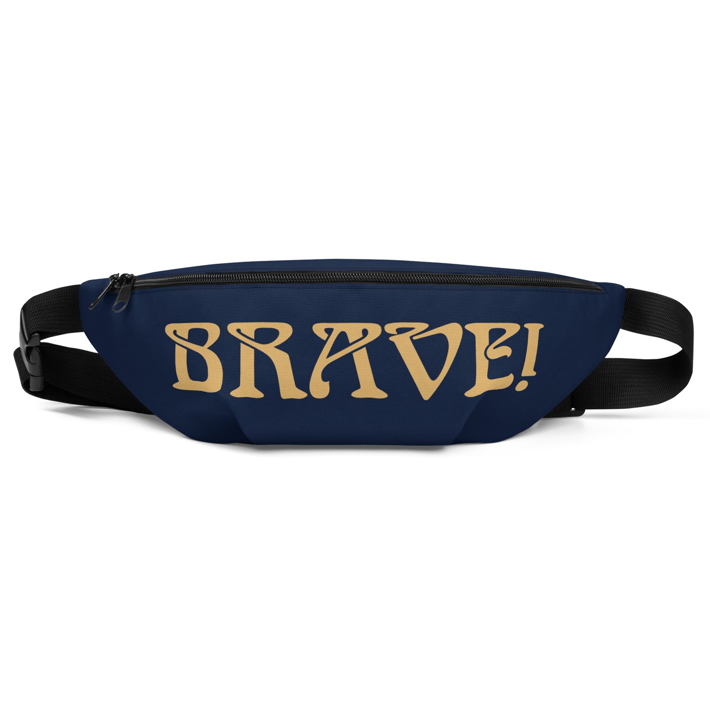 “BRAVE”Navy Fanny Pack W/Fawn Font