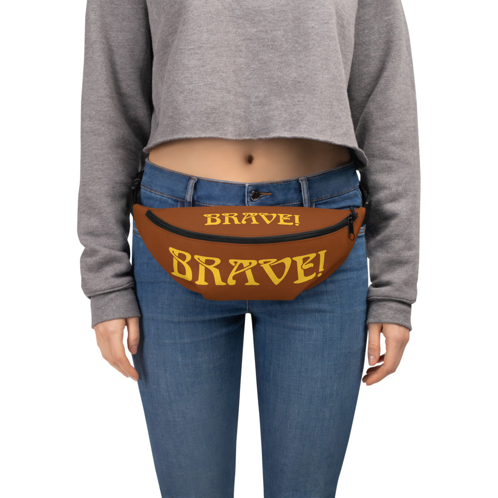 “STRONG”Brown Fanny Pack W/Yellow Font