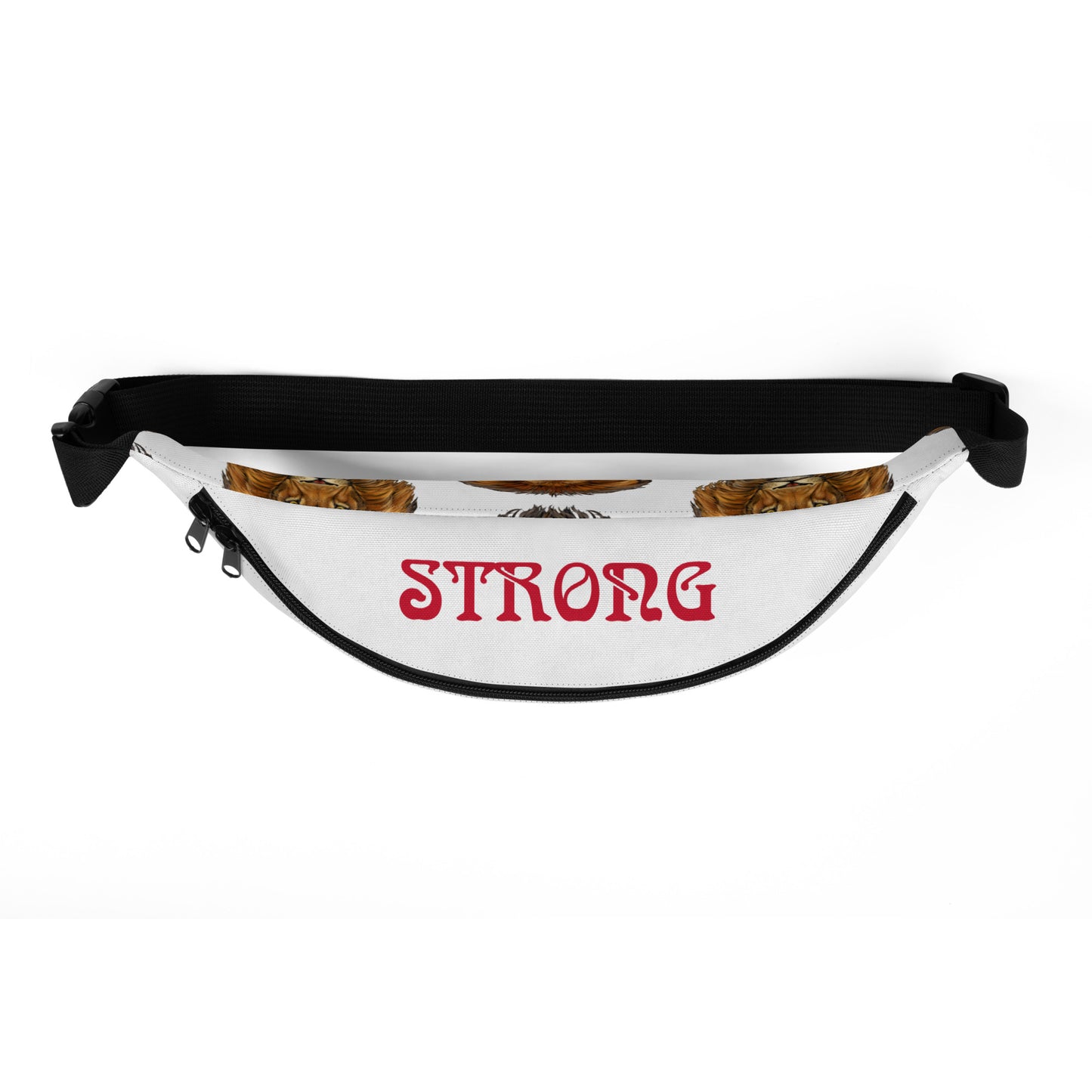 “STRONG”White Fanny Pack W/Red Font