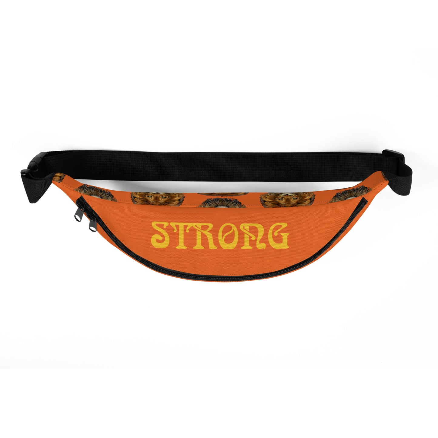“STRONG”Orange Fanny Pack W/Yellow Font