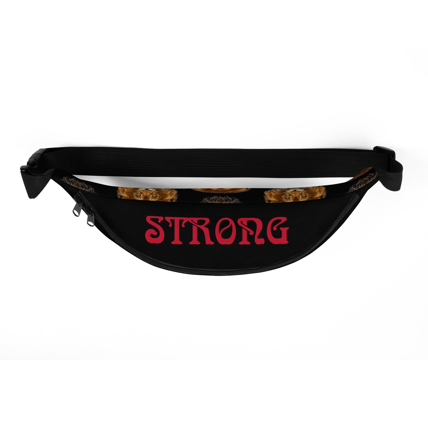“STRONG”Black Fanny Pack W/Red Font