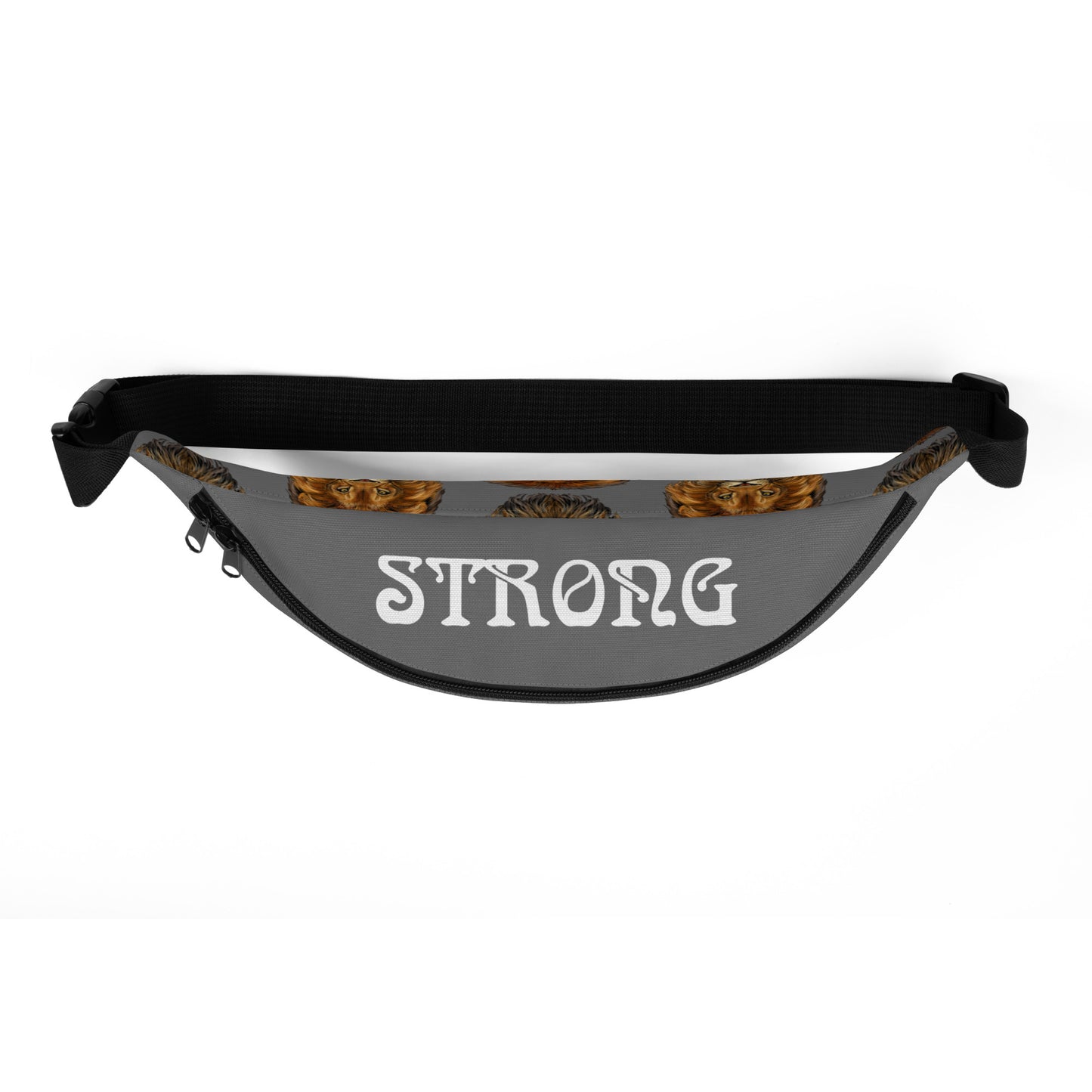 “STRONG”Grey Fanny Pack W/White Font