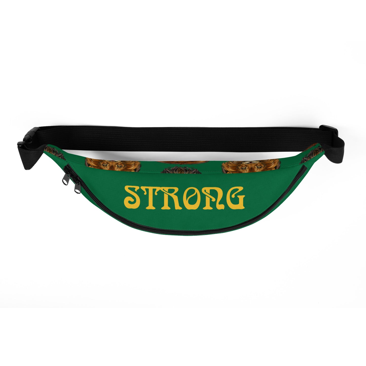 “STRONG”Green Fanny Pack W/Yellow Font