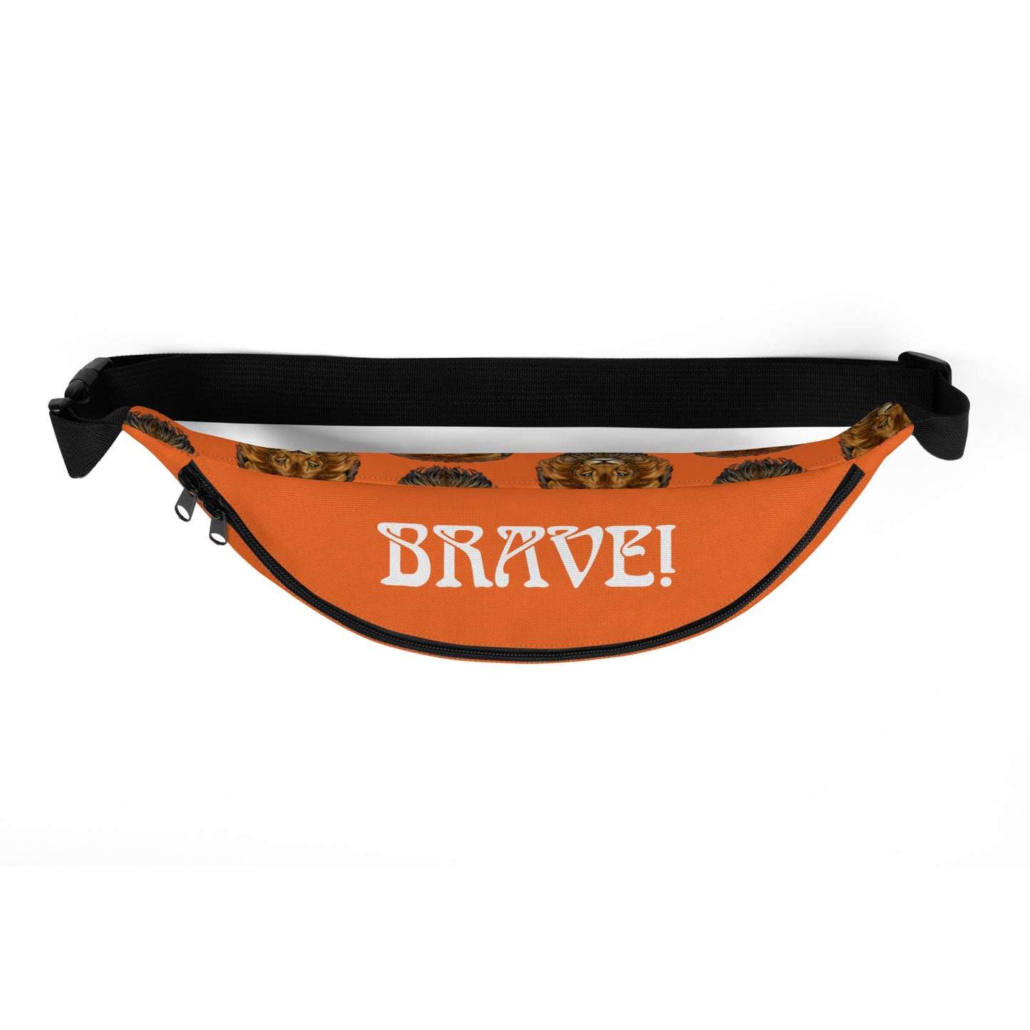“BRAVE”Orange Fanny Pack W/White Font