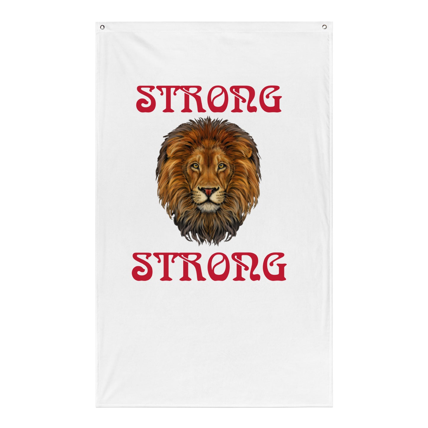 “STRONG”White Flag W/Red Font