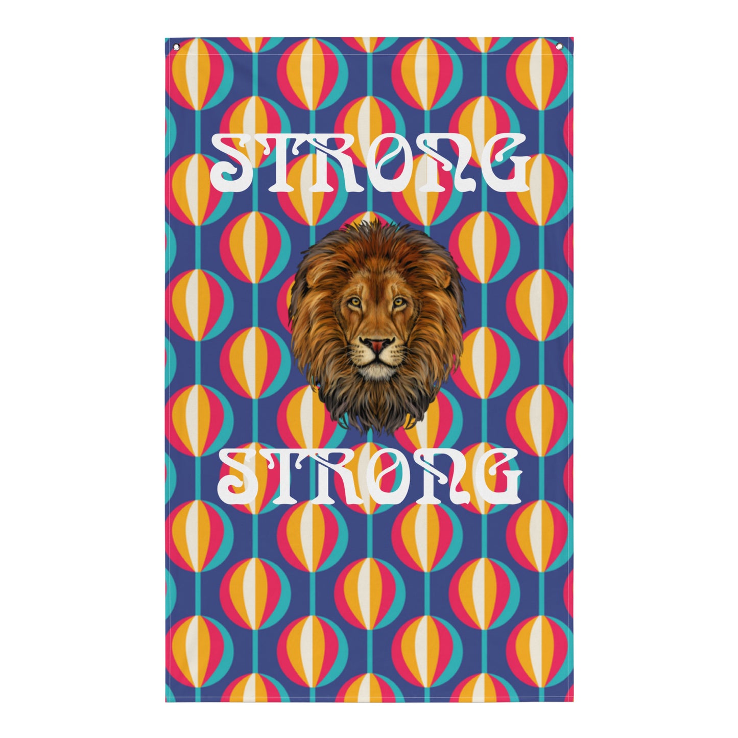 “STRONG”Ballon Pattern Flag W/White Font