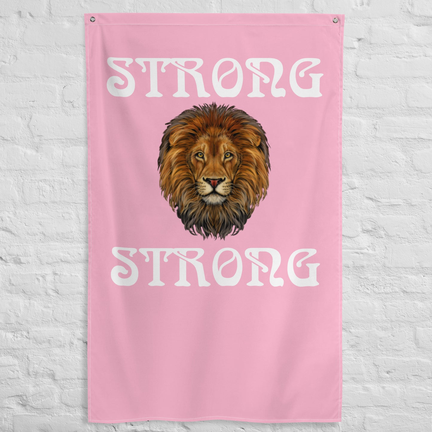 “STRONG”Pink Flag W/White Font