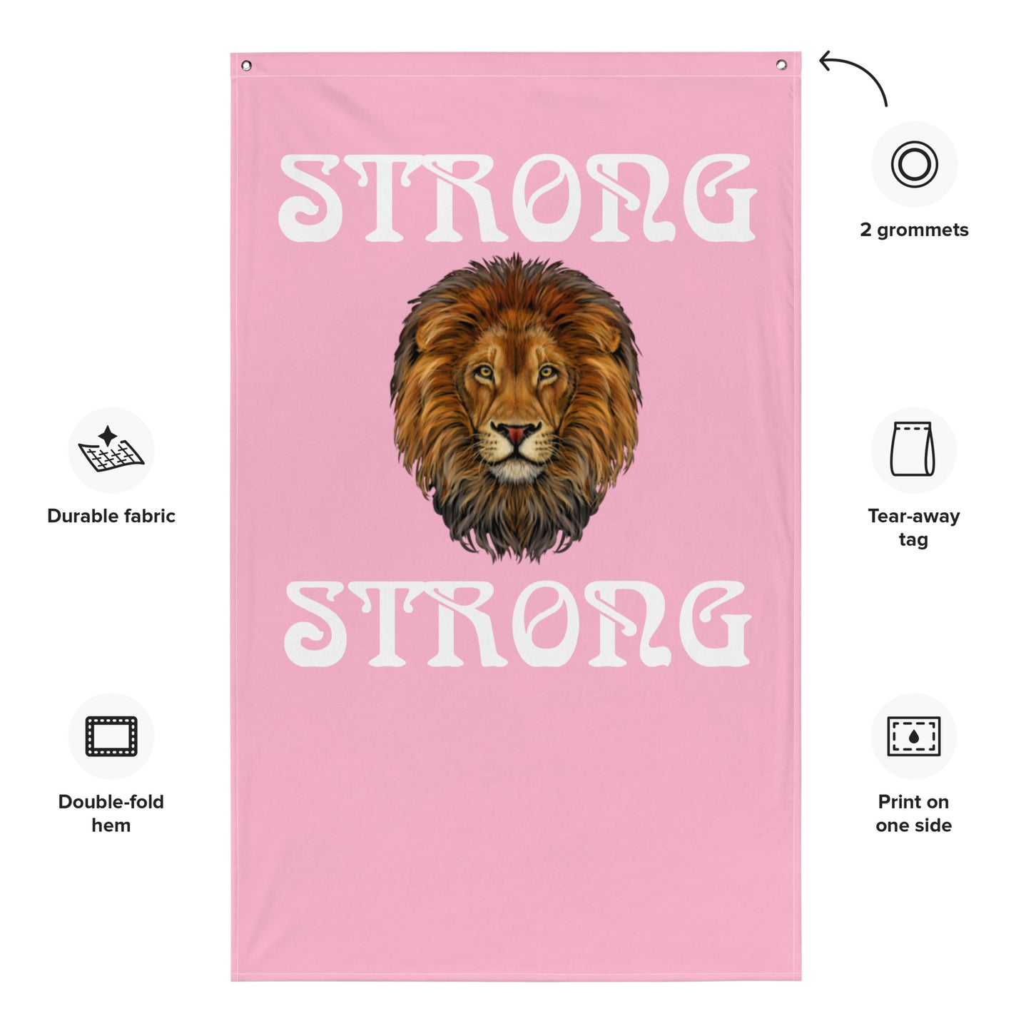 “STRONG”Pink Flag W/White Font