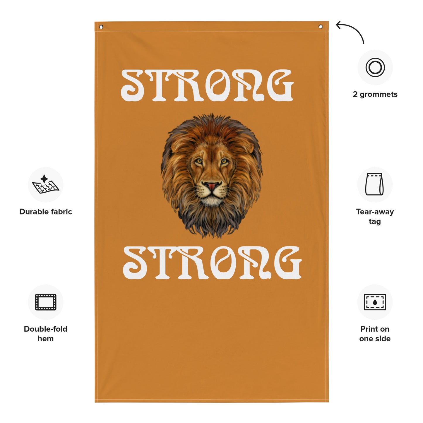 “STRONG”Bronze Flag W/White Font