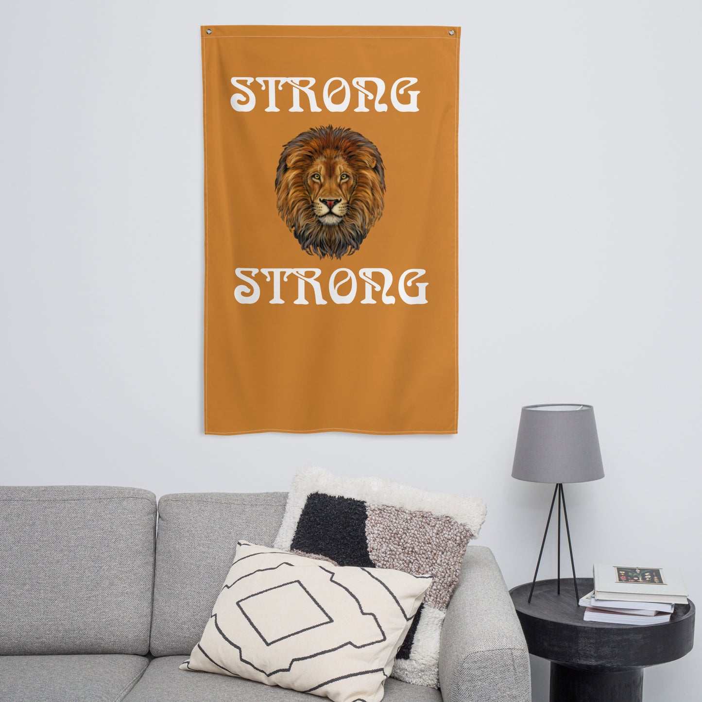 “STRONG”Bronze Flag W/White Font