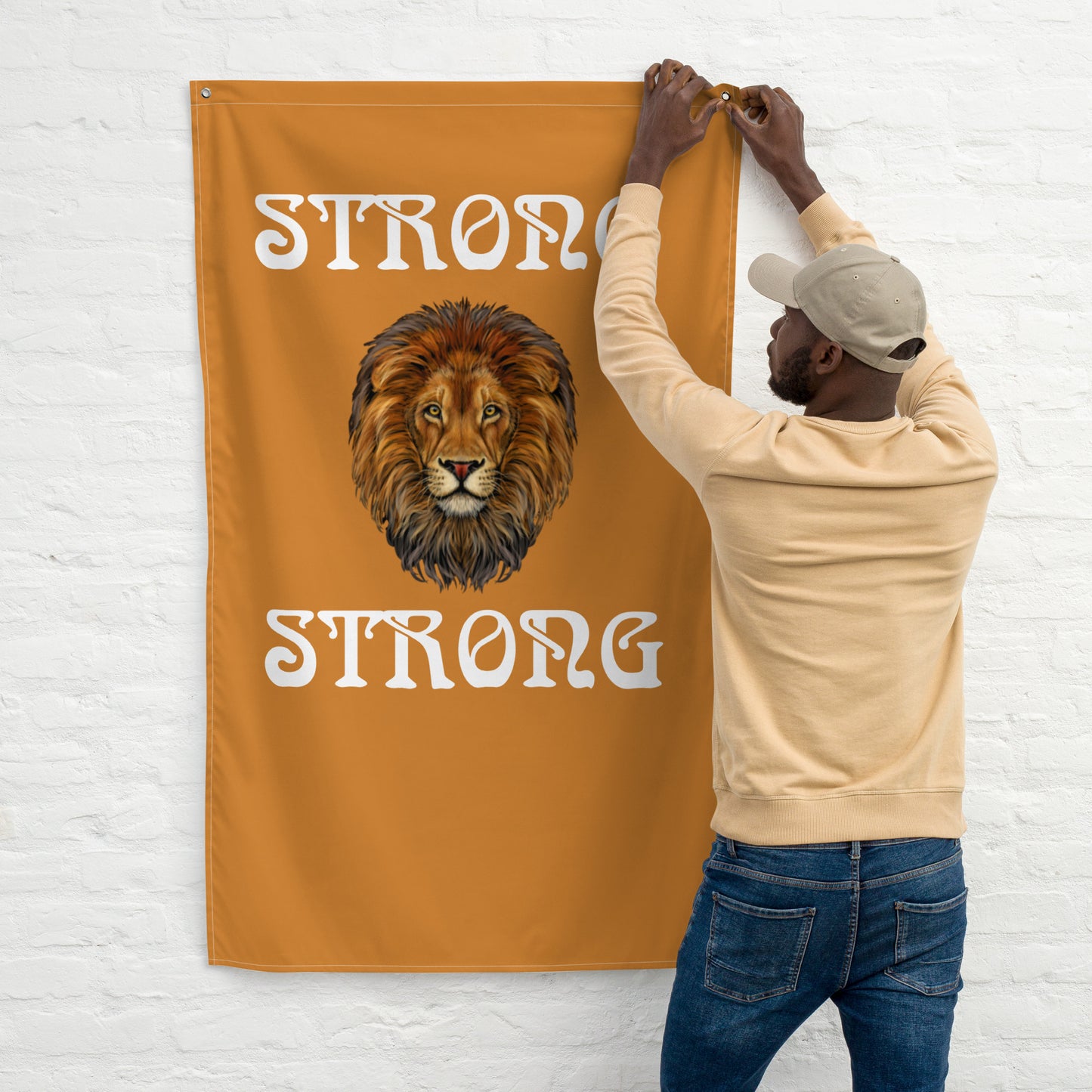 “STRONG”Bronze Flag W/White Font