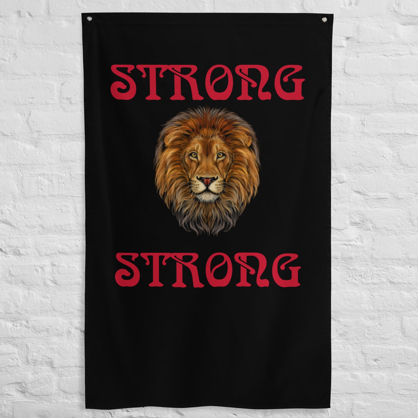 “STRONG”Black Flag W/Red Font