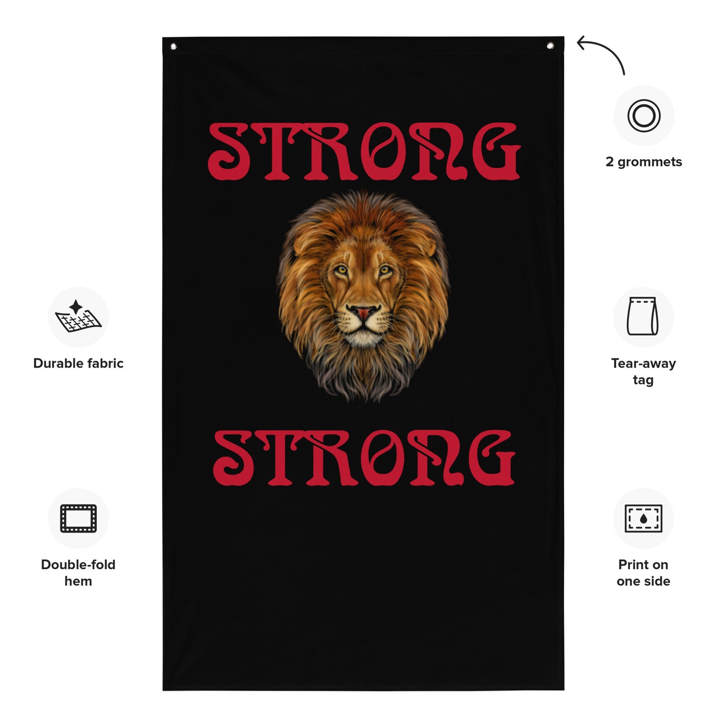 “STRONG”Black Flag W/Red Font