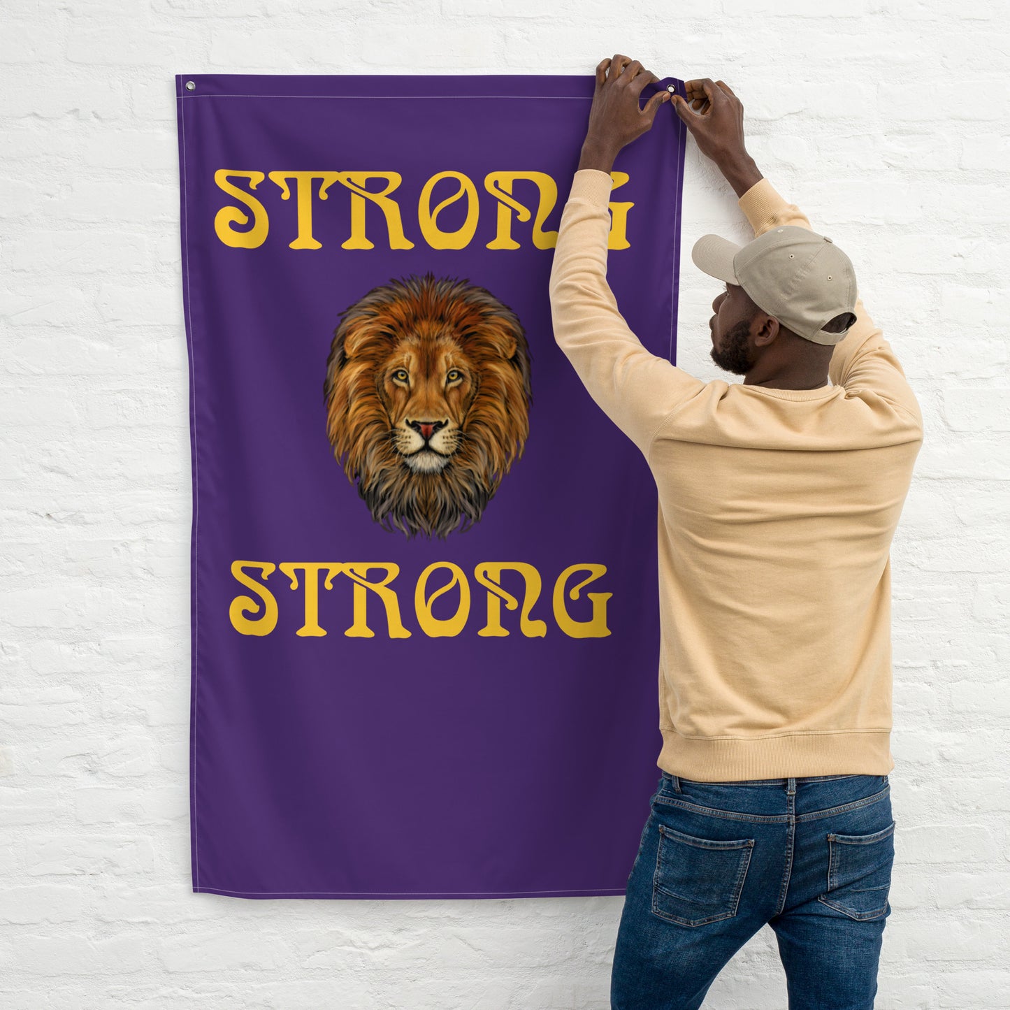 “STRONG”Purple Flag W/Yellow Font