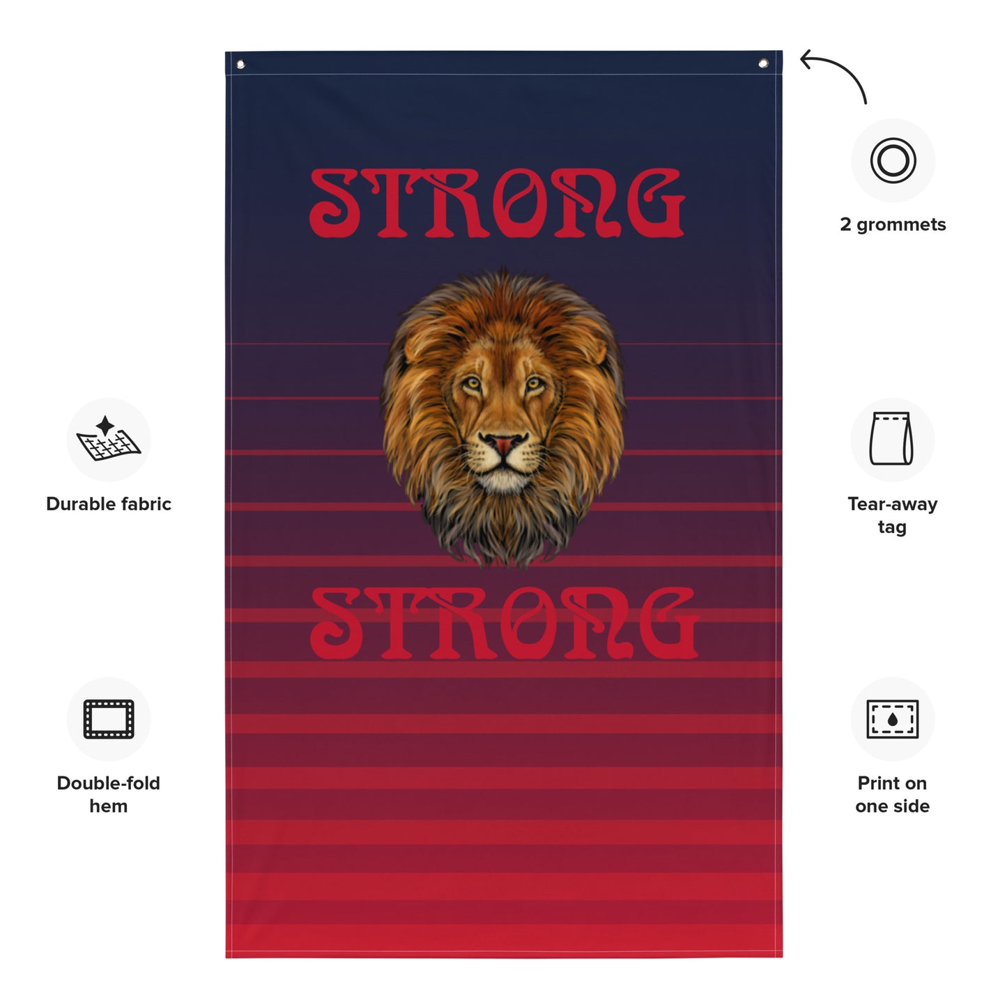 “STRONG”Multi-Color Flag W/Red Font