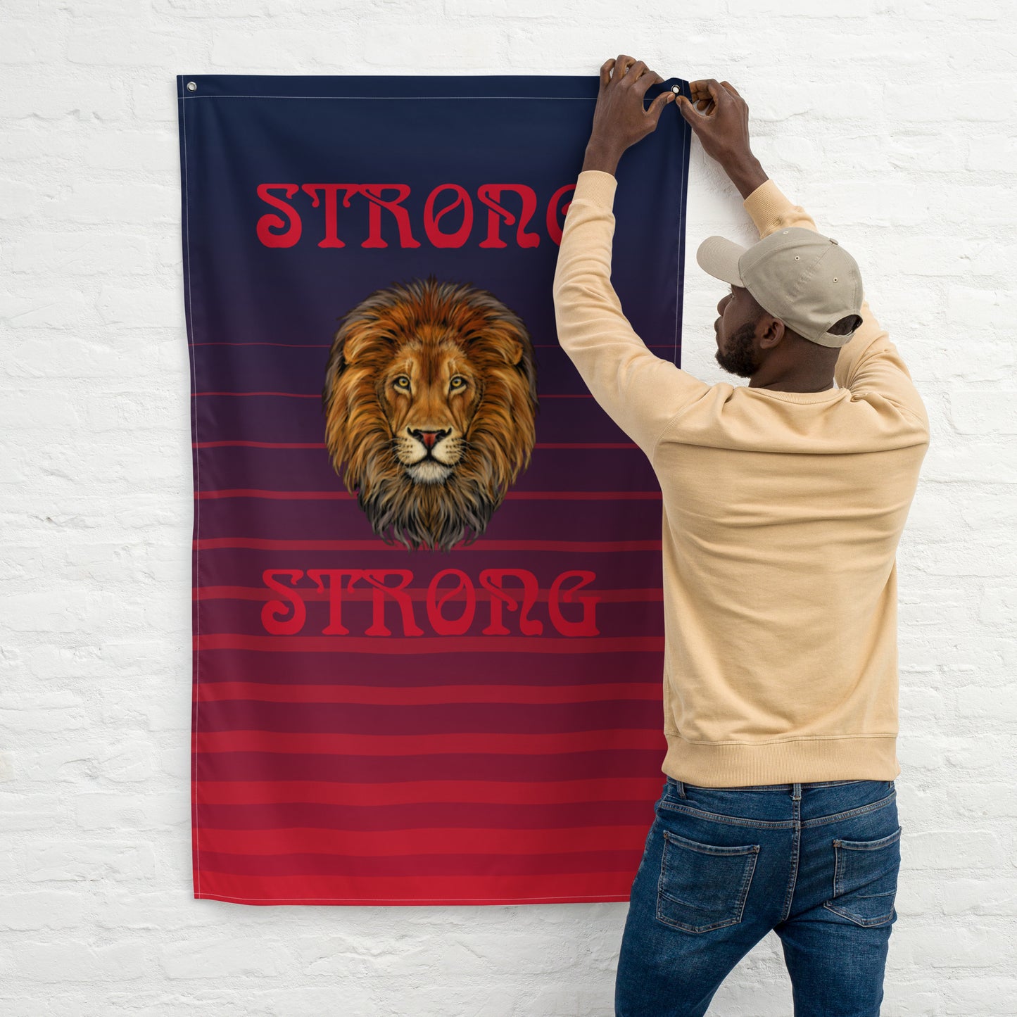 “STRONG”Multi-Color Flag W/Red Font