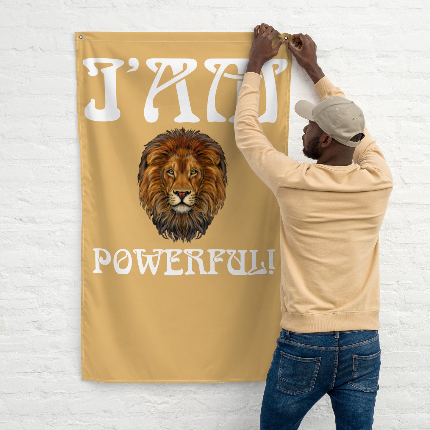 “I’AM POWERFUL!”Fawn Flag W/White Font