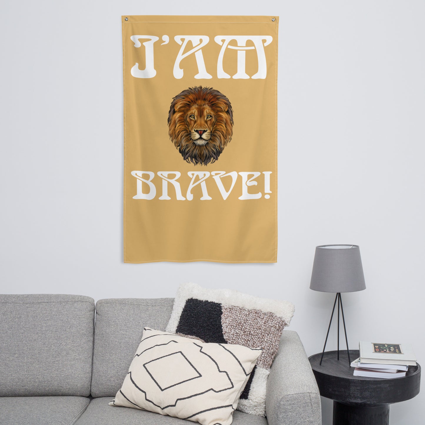 “I’AM BRAVE!”Fawn Flag W/White Font