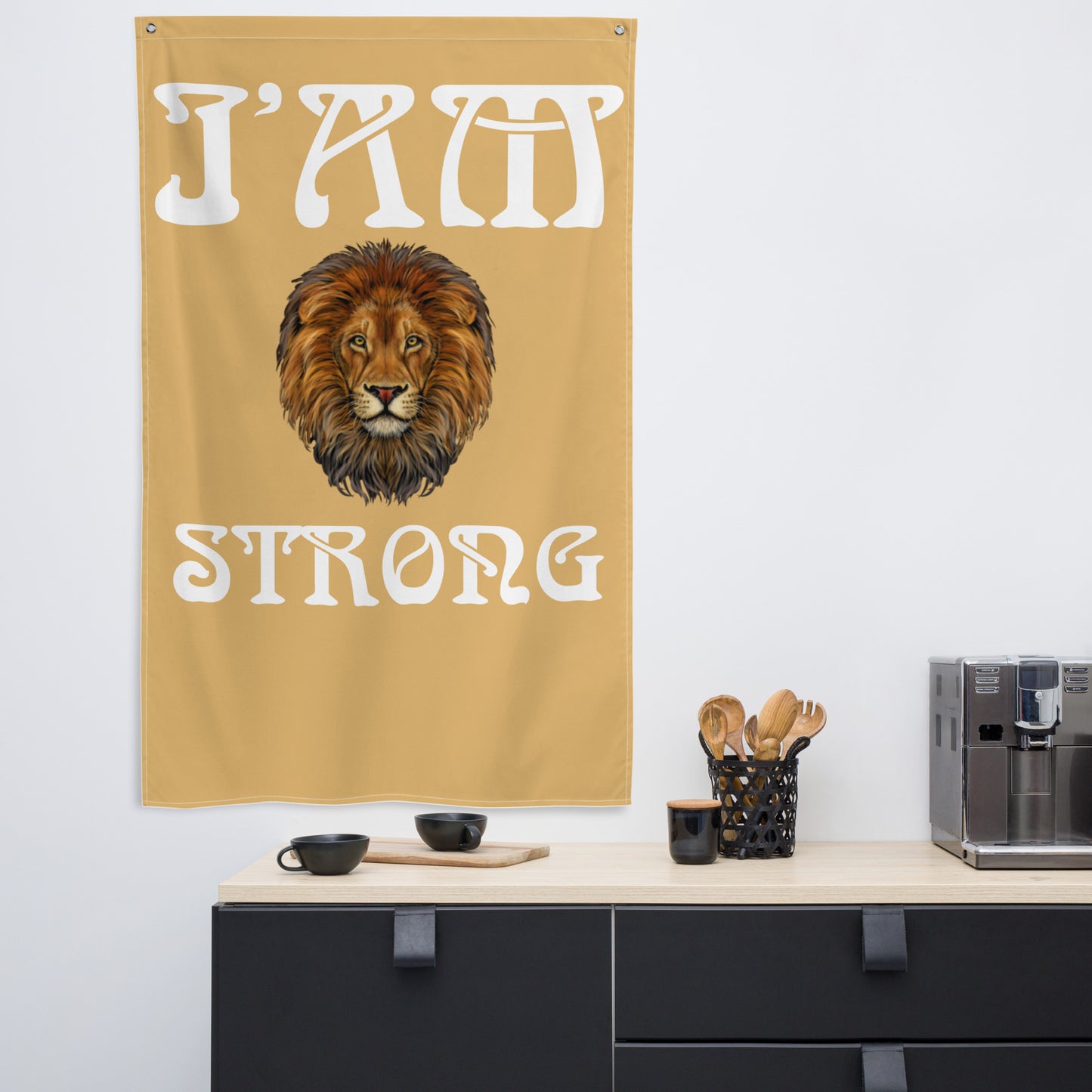 “I’AM STRONG!”Fawn Flag W/White Font