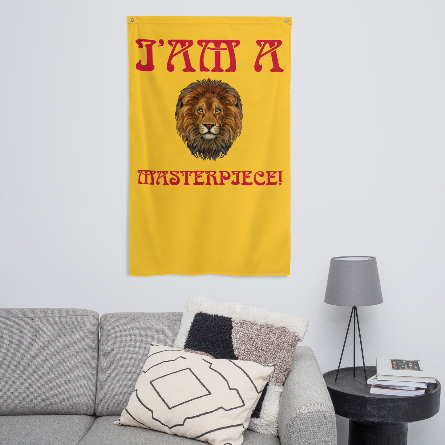 “I’AM A MASTERPIECE!”Yellow Flag W/Red Font