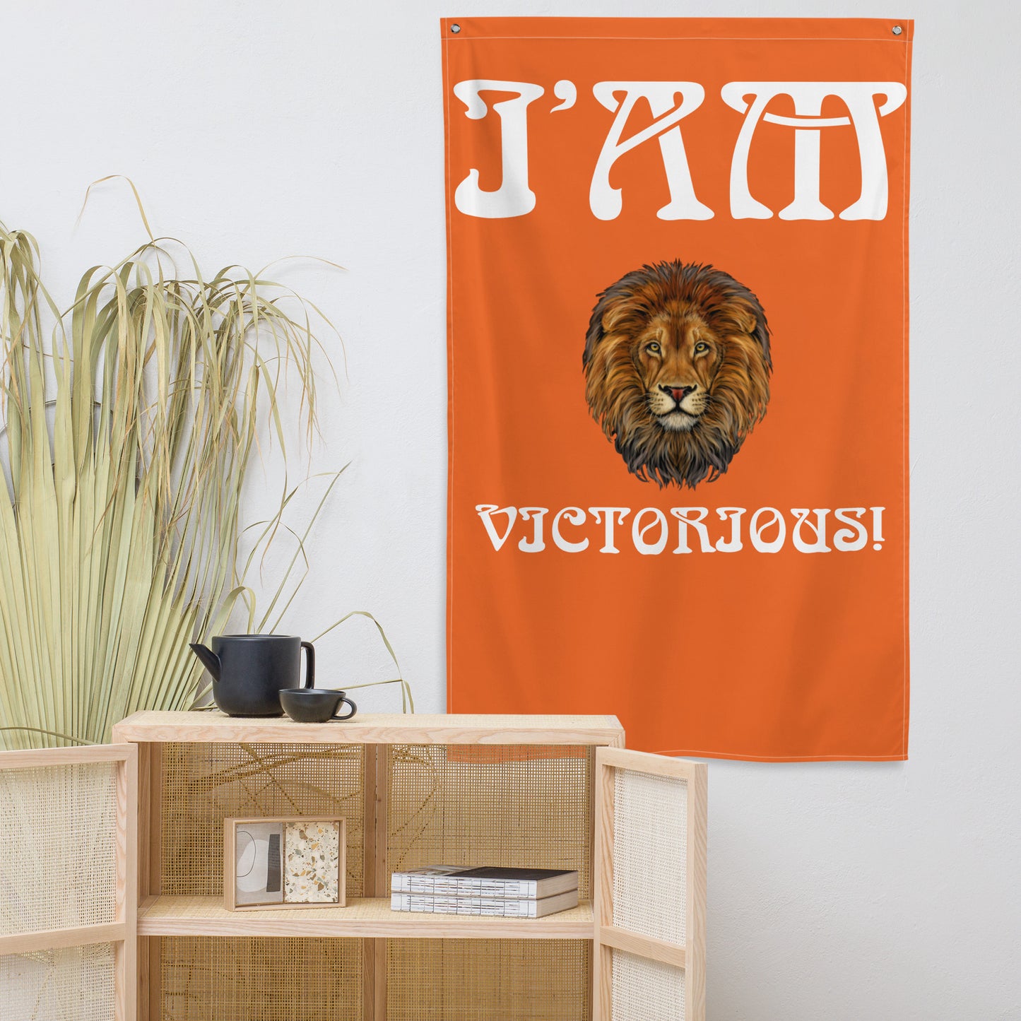 “I’AM VICTORIOUS!”Orange Flag W/White Font