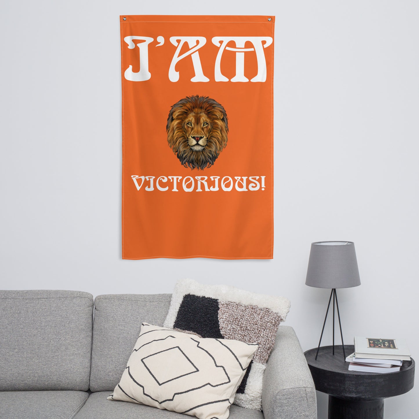 “I’AM VICTORIOUS!”Orange Flag W/White Font