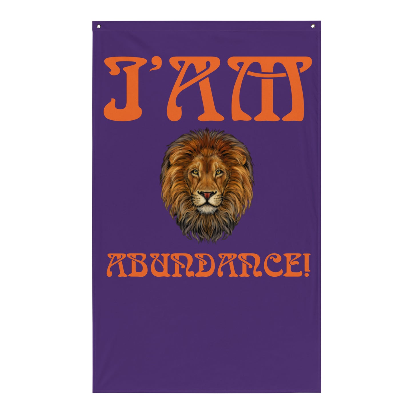 “I’AM ABUNDANCE!”Purple Flag W/Orange Font