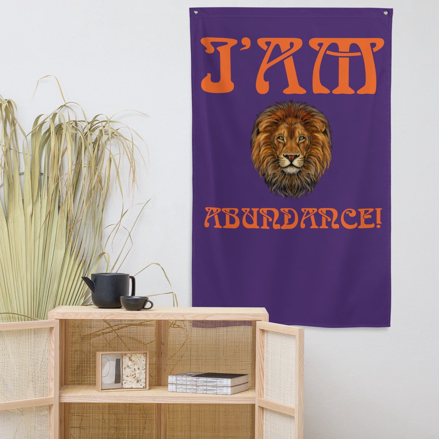 “I’AM ABUNDANCE!”Purple Flag W/Orange Font