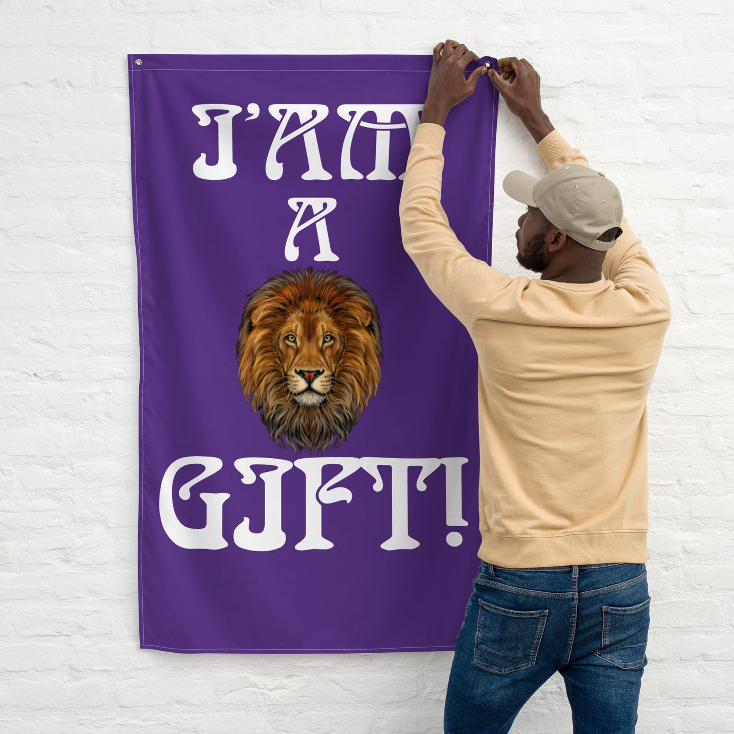 “I’AM A GIFT!”Purple Flag W/White Font