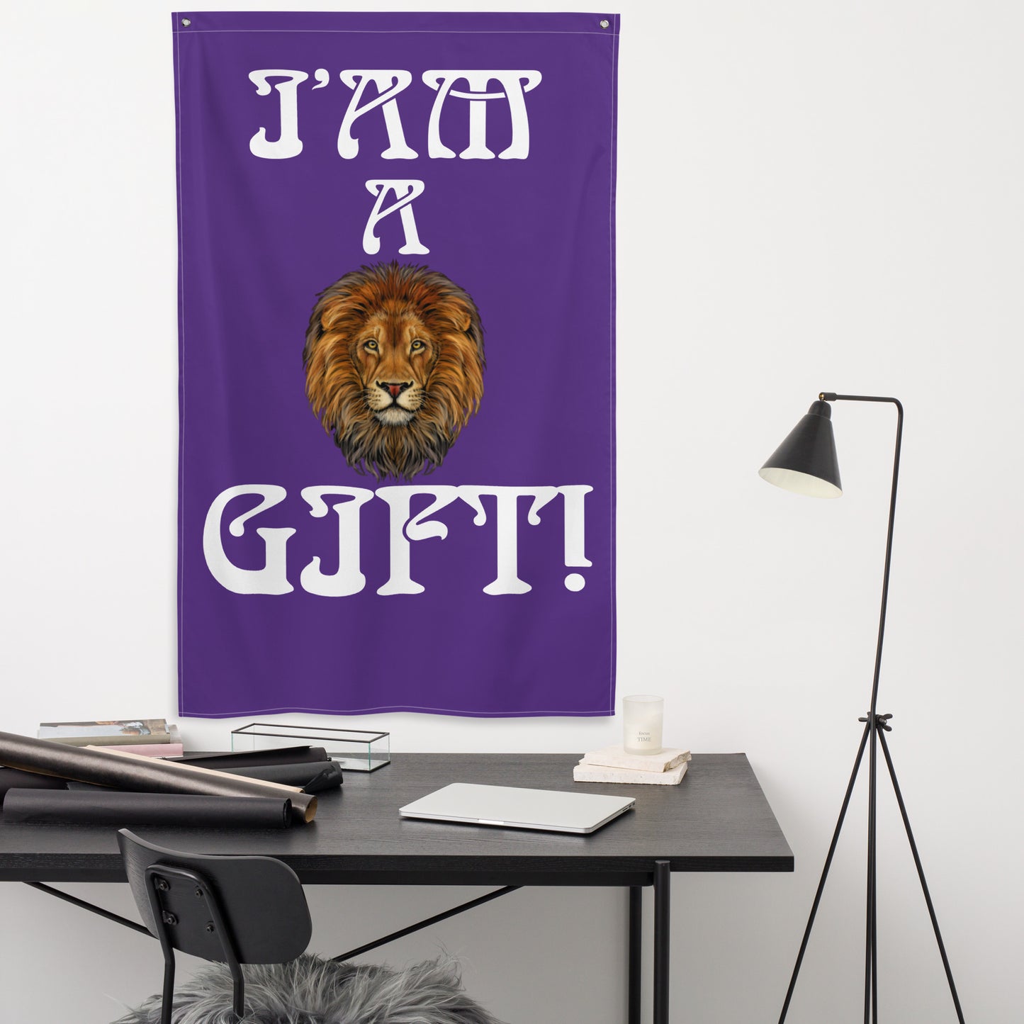 “I’AM A GIFT!”Purple Flag W/White Font