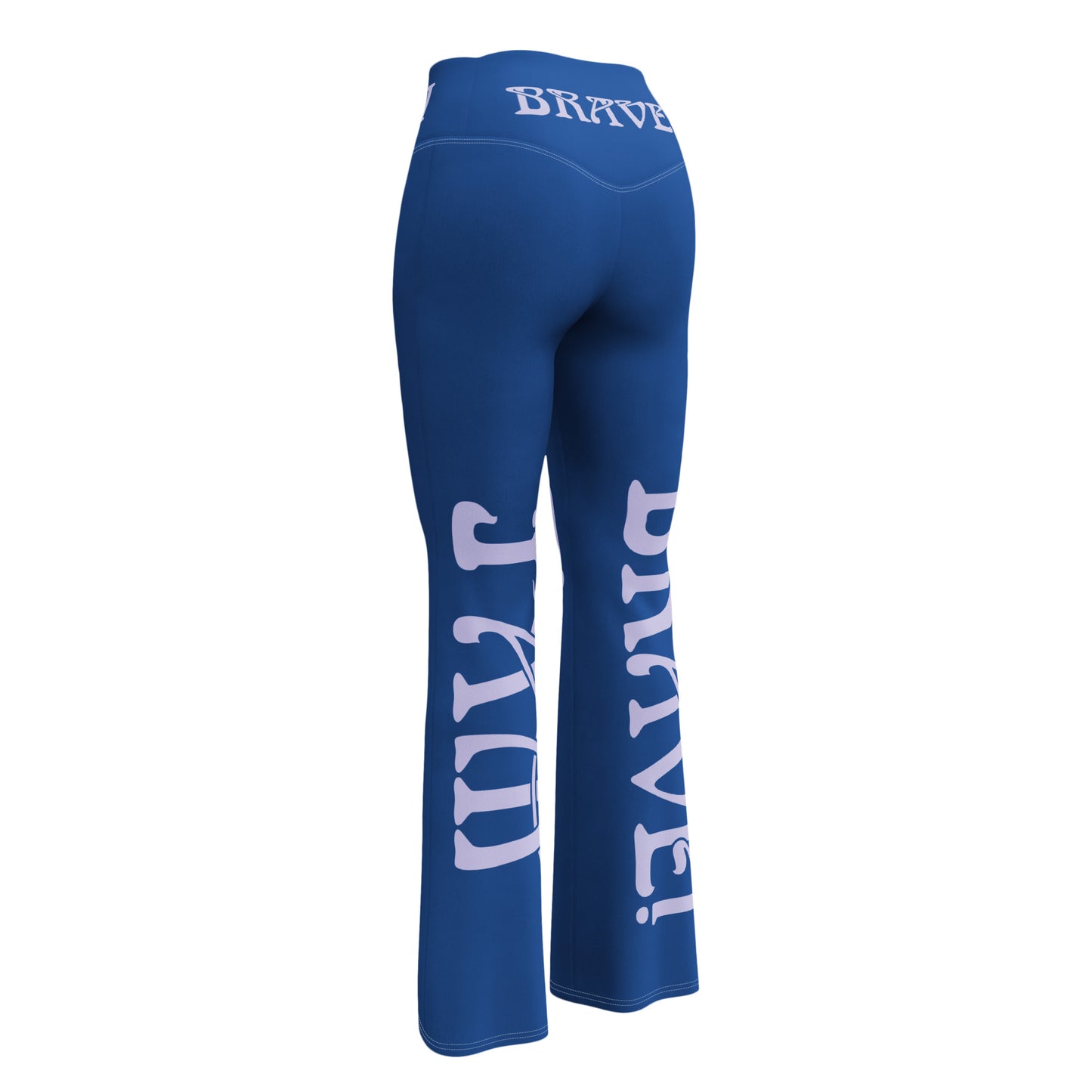 “I’AM BRAVE!” Blue Flare Leggings W/Melrose Font