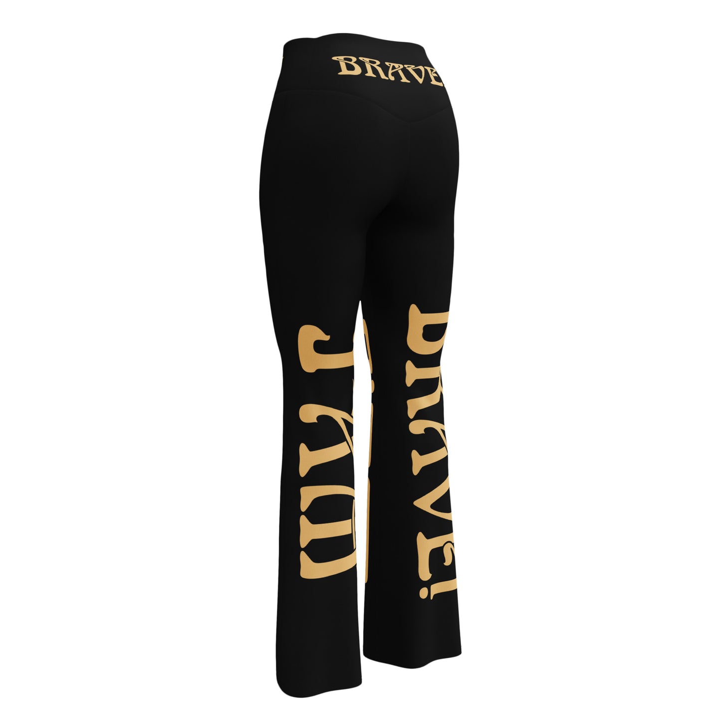 “I’AM BRAVE!” Black Flare Leggings W/Fawn Font