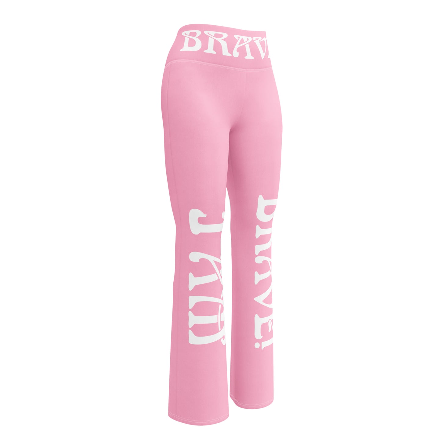 “I’AM BRAVE!” Cotton Candy Flare Leggings W/White Font
