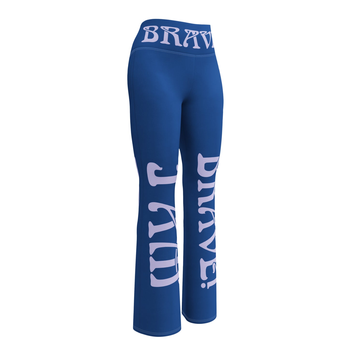 “I’AM BRAVE!” Blue Flare Leggings W/Melrose Font