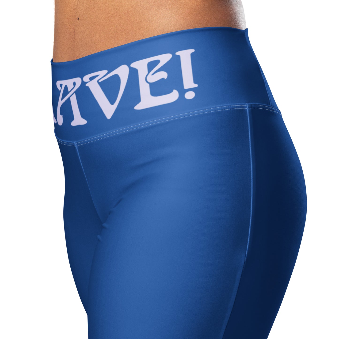 “I’AM BRAVE!” Blue Flare Leggings W/Melrose Font