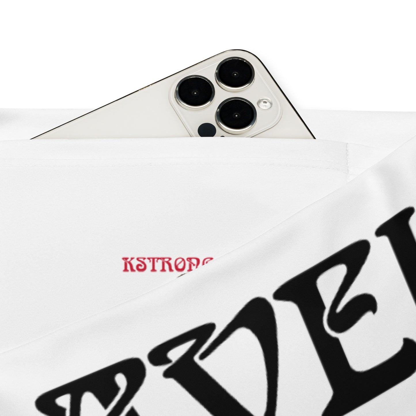 “I’AM BRAVE!” White Flare Leggings W/Black Font