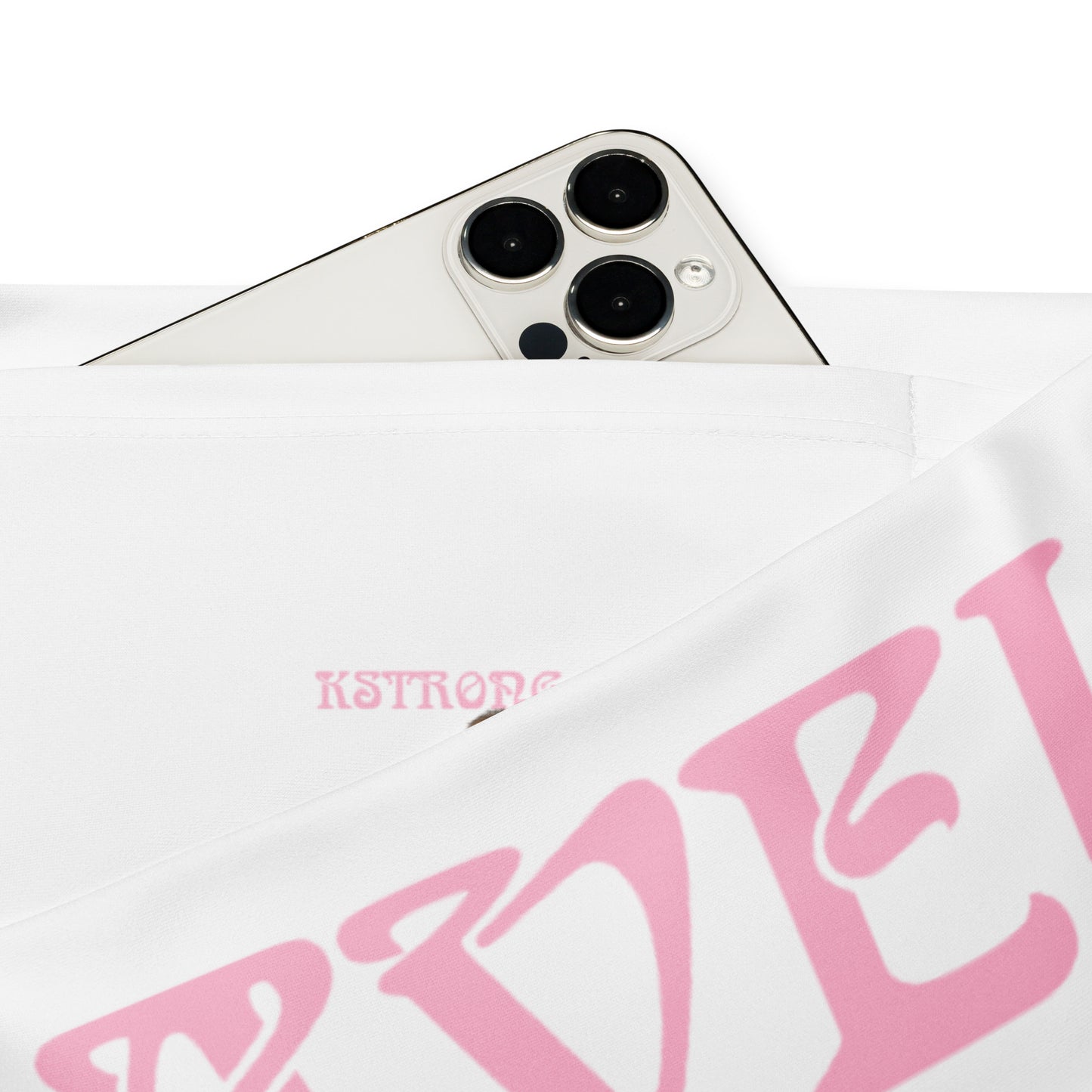 “I’AM BRAVE!” White Flare Leggings W/Cotton Candy Font