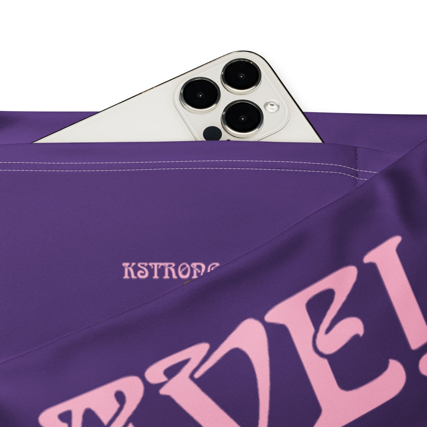 “I’AM BRAVE!” Purple Flare Leggings W/Cotton Candy Font
