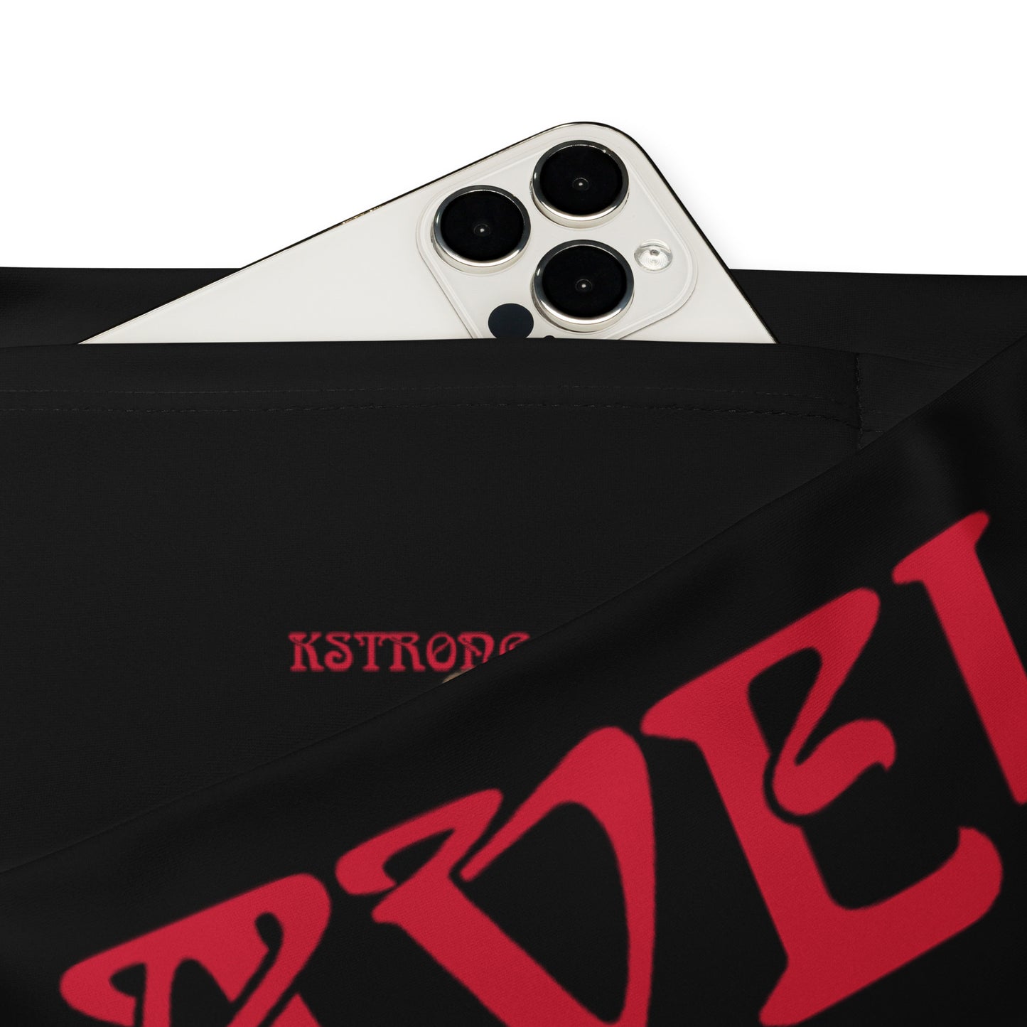 “I’AM BRAVE!” Black Flare Leggings W/Red Font