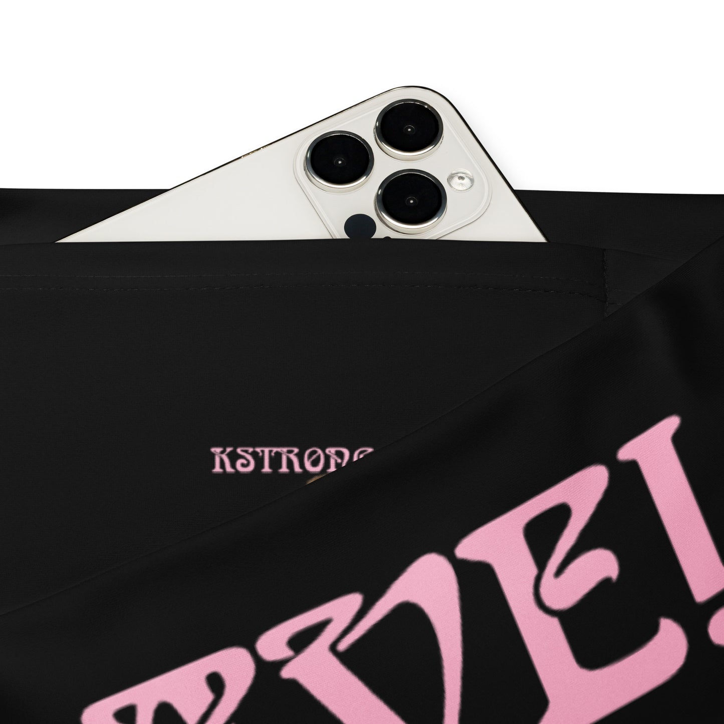 “I’AM BRAVE!” Black Flare Leggings W/Cotton Candy Font
