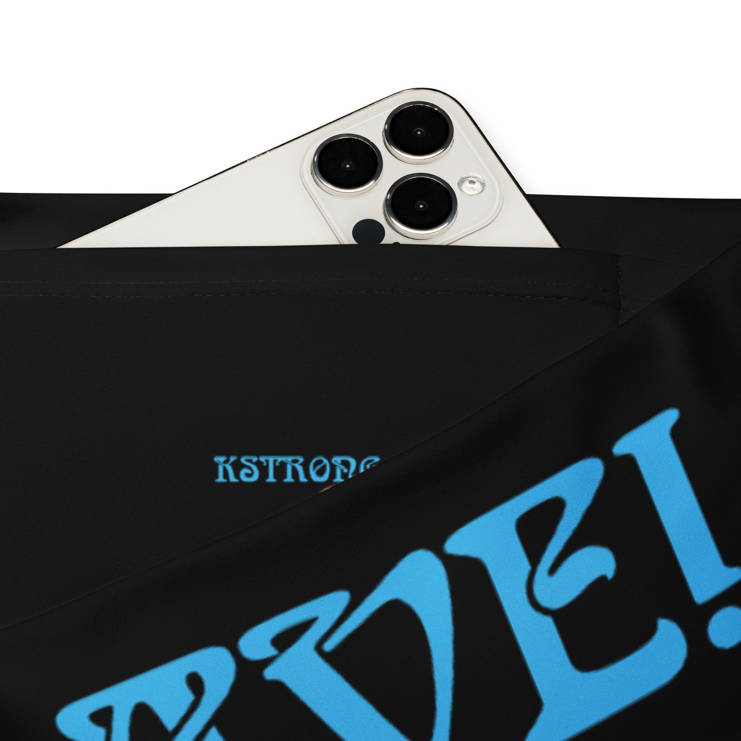 “I’AM BRAVE!” Black Flare Leggings W/SkyBlue Font