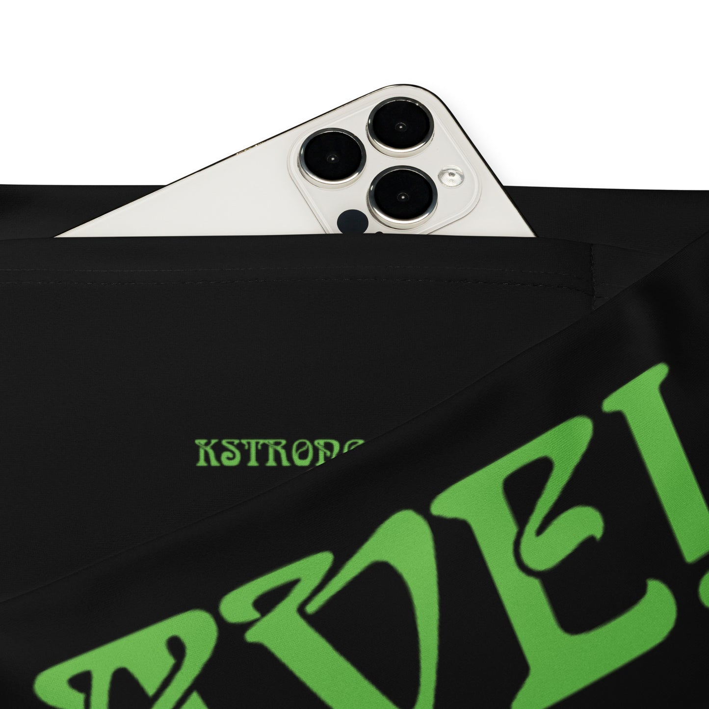 “I’AM BRAVE!” Black Flare Leggings W/Green Font