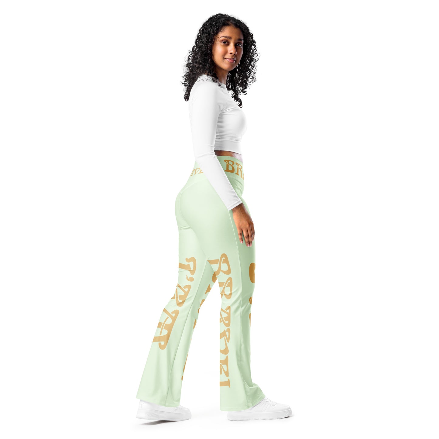 “I’AM BRAVE!” Panache Flare Leggings W/Fawn Font