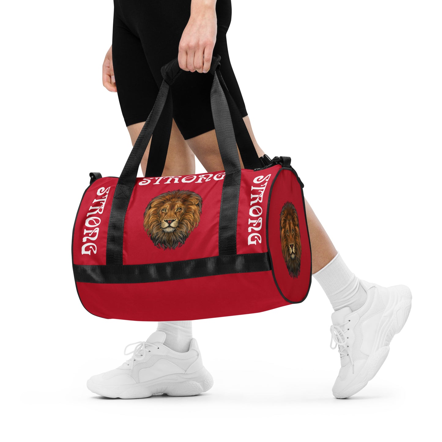 “STRONG” Red Gym Bag W/White Font