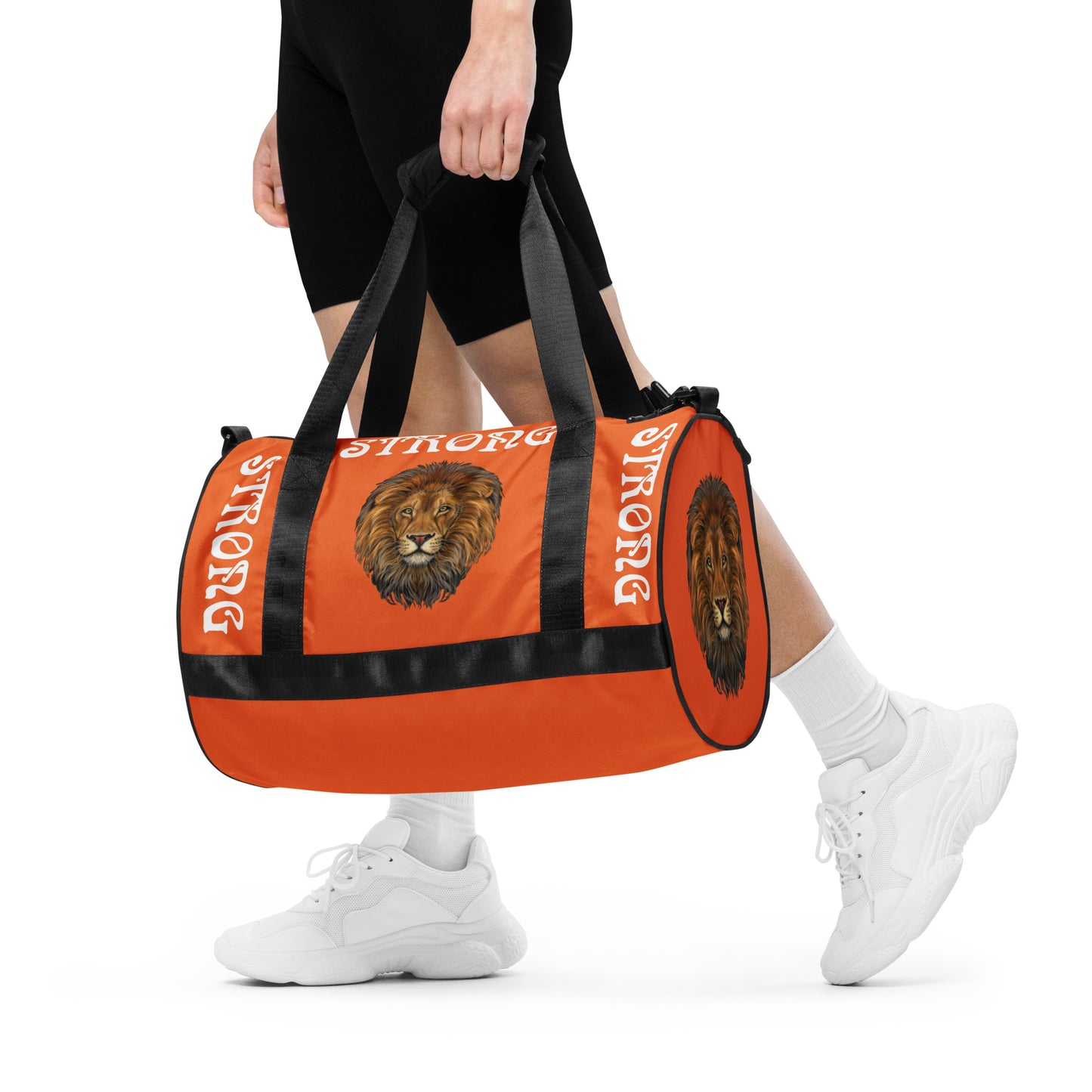 “STRONG” Orange Gym Bag W/White Font